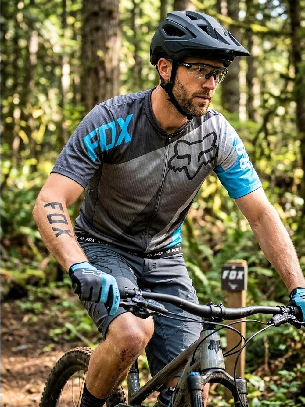 Fox Flexair Pro LS? Men's Geometric Cycling Jersey Size Large NWT